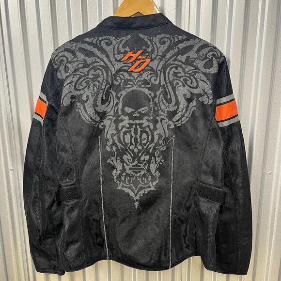Harley Davidson Motorcycle Riding Gear SZ L Black and Orange - Picture 3 of 3